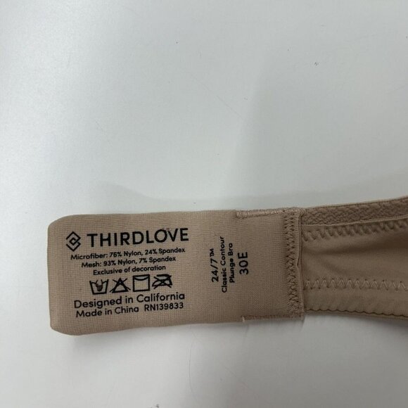 ThirdLove Classic Contour Plunge Bra Womens Size 30E Beige Third Love - Picture 8 of 8